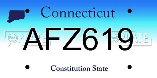 AFZ619 Connecticut License Plate