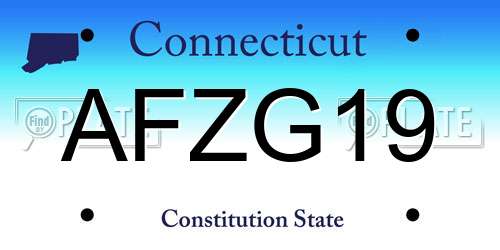 AFZG19 Connecticut License Plate