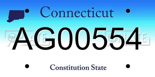 AG00554 Connecticut License Plate