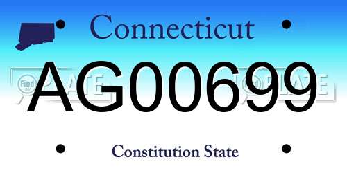 AG00699 Connecticut License Plate