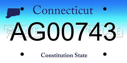 AG00743 Connecticut License Plate