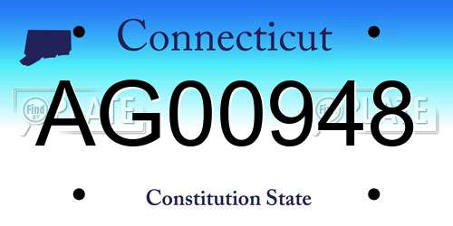 AG00948 Connecticut License Plate