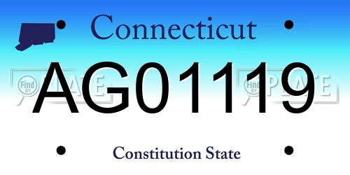 AG01119 Connecticut License Plate