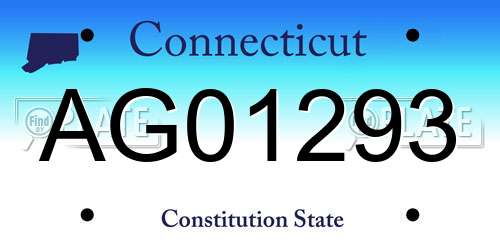 AG01293 Connecticut License Plate
