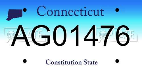 AG01476 Connecticut License Plate
