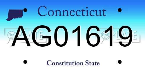 AG01619 Connecticut License Plate