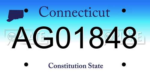 AG01848 Connecticut License Plate