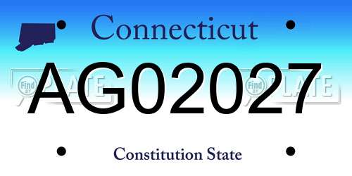 AG02027 Connecticut License Plate