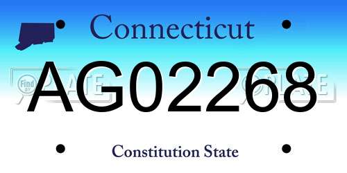 AG02268 Connecticut License Plate