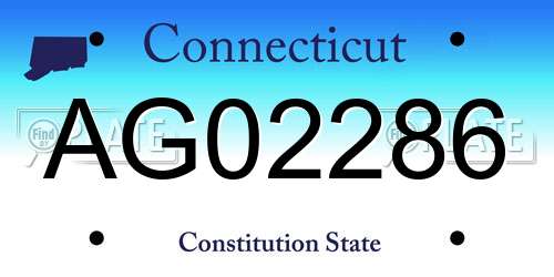AG02286 Connecticut License Plate