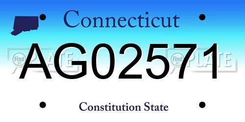 AG02571 Connecticut License Plate