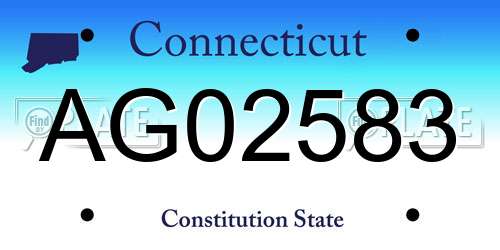 AG02583 Connecticut License Plate