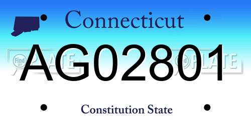AG02801 Connecticut License Plate