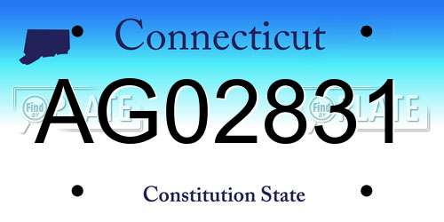 AG02831 Connecticut License Plate