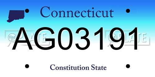 AG03191 Connecticut License Plate
