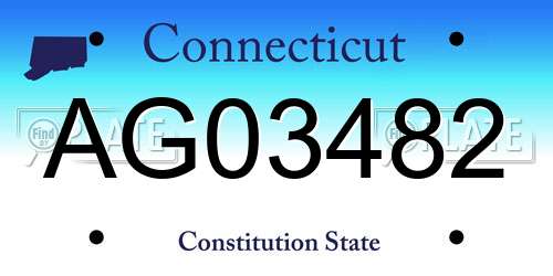 AG03482 Connecticut License Plate