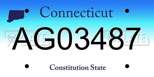 AG03487 Connecticut License Plate