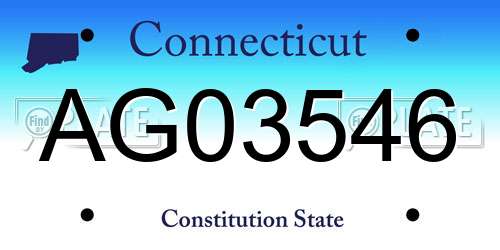 AG03546 Connecticut License Plate