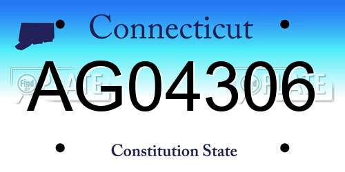 AG04306 Connecticut License Plate