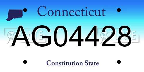 AG04428 Connecticut License Plate