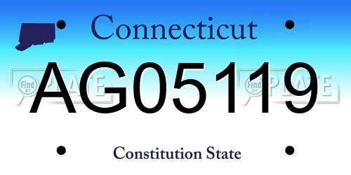 AG05119 Connecticut License Plate