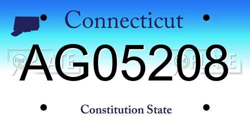 AG05208 Connecticut License Plate
