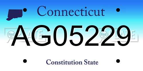 AG05229 Connecticut License Plate