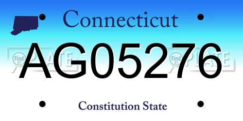 AG05276 Connecticut License Plate