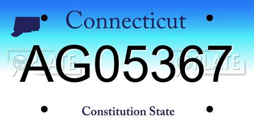 AG05367 Connecticut License Plate