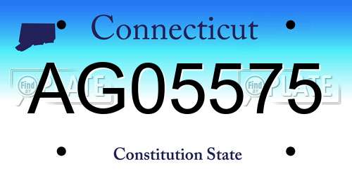 AG05575 Connecticut License Plate