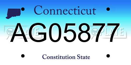 AG05877 Connecticut License Plate