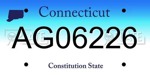 AG06226 Connecticut License Plate