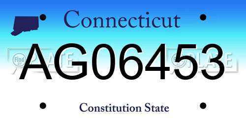 AG06453 Connecticut License Plate