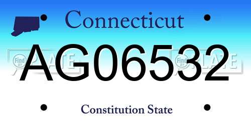 AG06532 Connecticut License Plate