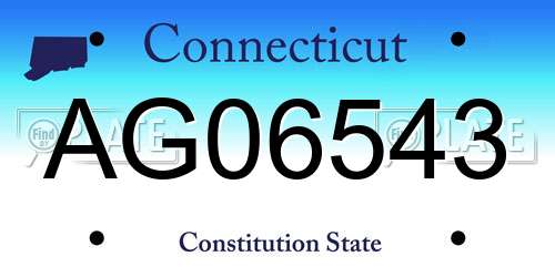 AG06543 Connecticut License Plate