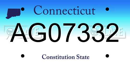 AG07332 Connecticut License Plate