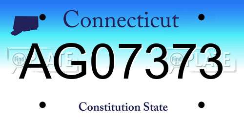 AG07373 Connecticut License Plate