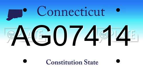 AG07414 Connecticut License Plate