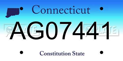 AG07441 Connecticut License Plate