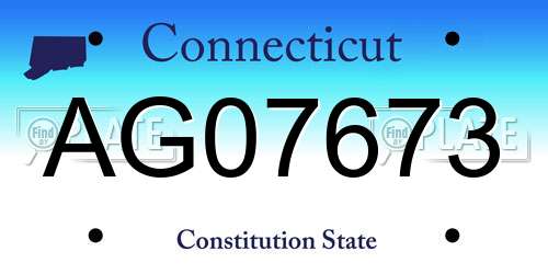 AG07673 Connecticut License Plate