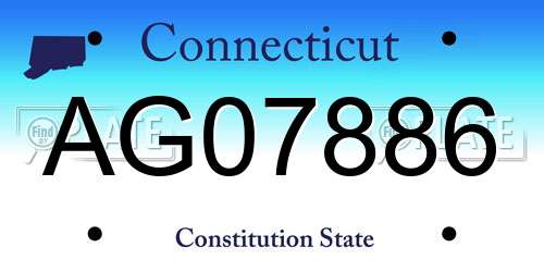 AG07886 Connecticut License Plate