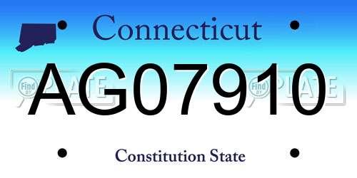 AG07910 Connecticut License Plate