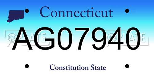 AG07940 Connecticut License Plate