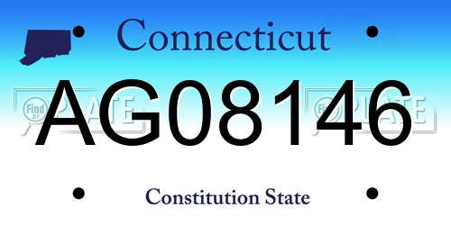 AG08146 Connecticut License Plate