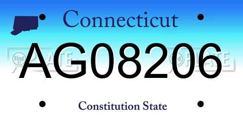 AG08206 Connecticut License Plate
