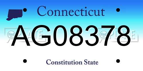 AG08378 Connecticut License Plate