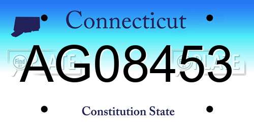 AG08453 Connecticut License Plate