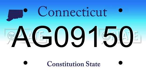AG09150 Connecticut License Plate
