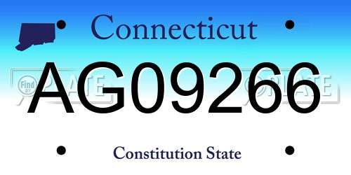 AG09266 Connecticut License Plate