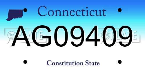 AG09409 Connecticut License Plate
